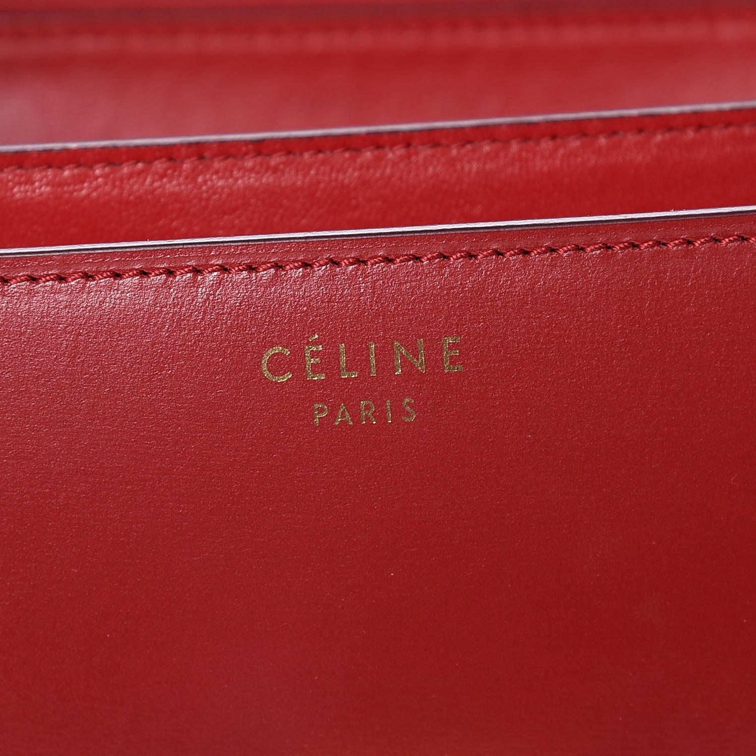 Celine Box Calfskin Medium Classic Box Flap Bag Red 6 of 9