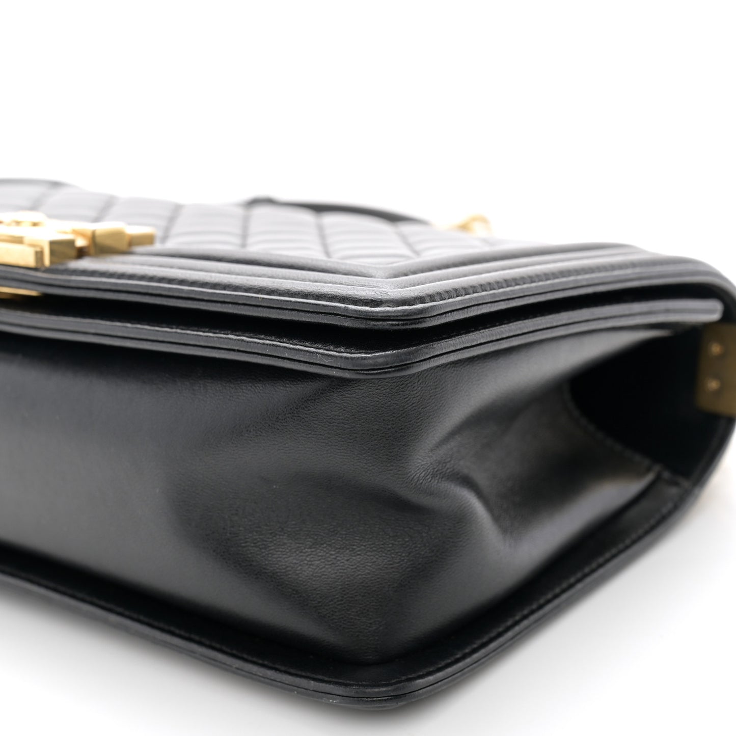Lambskin Quilted Medium Boy Flap Black