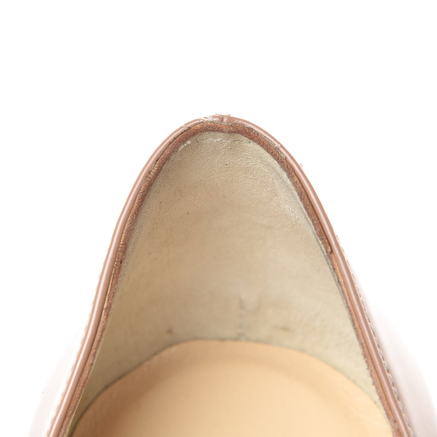 Christian Louboutin Patent Lady Peep 150 Pumps 37.5 Nude 8 of 9
