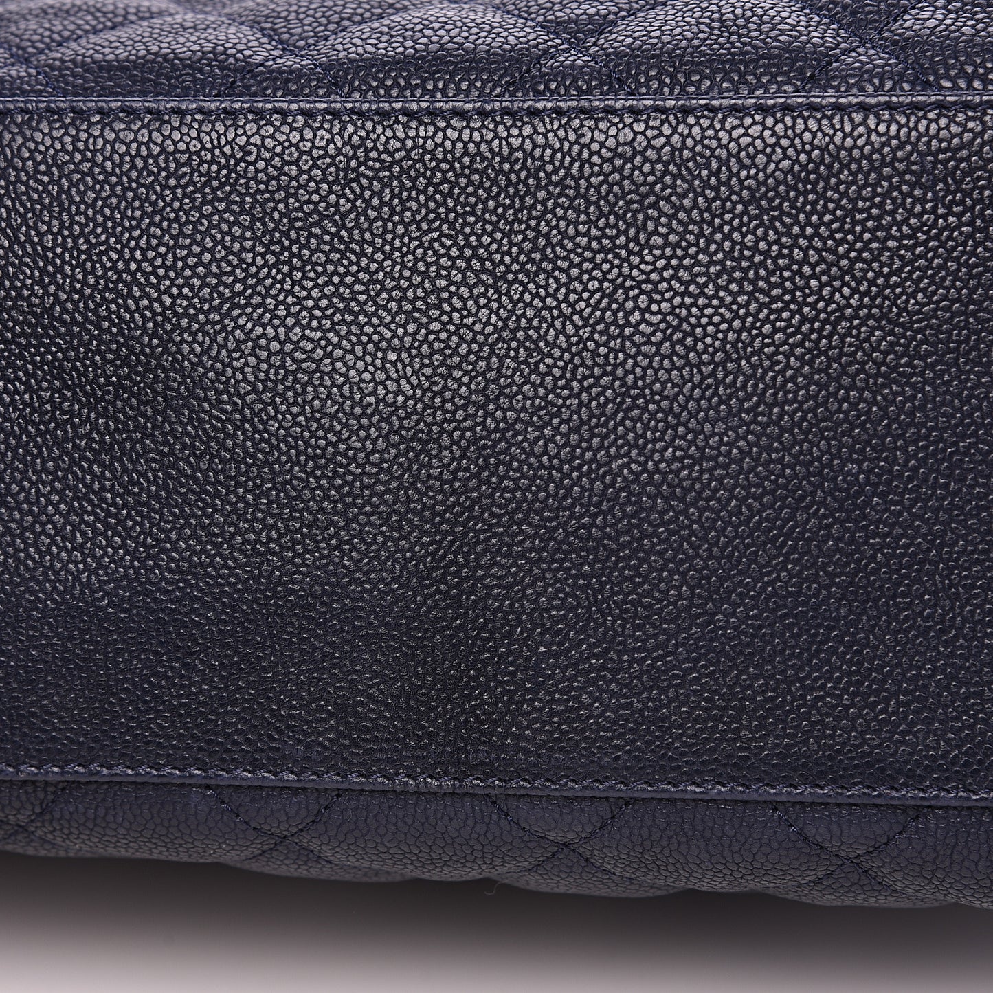 Caviar Quilted French Riviera Shoulder Bag Dark Navy Blue