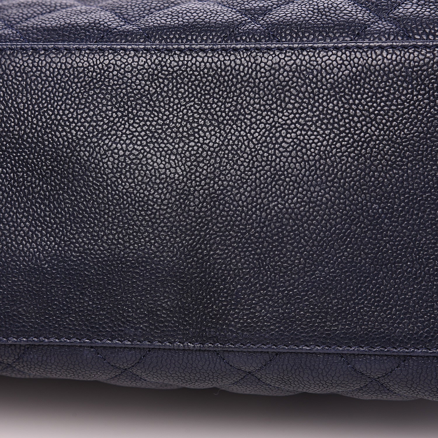 Chanel Caviar Quilted French Riviera Shoulder Bag Dark Navy Blue 11 of 13