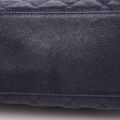 Chanel Caviar Quilted French Riviera Shoulder Bag Dark Navy Blue 11 of 13