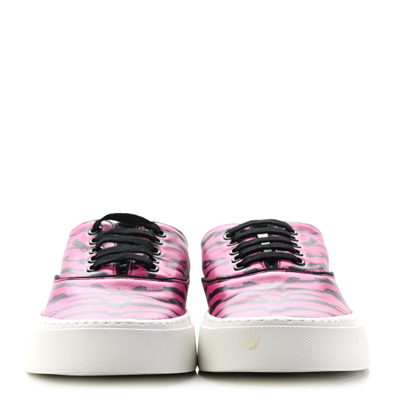 Saint Laurent Nappa Zebra Venice Sneakers 39.5 Fuchsia Black 2 of 9