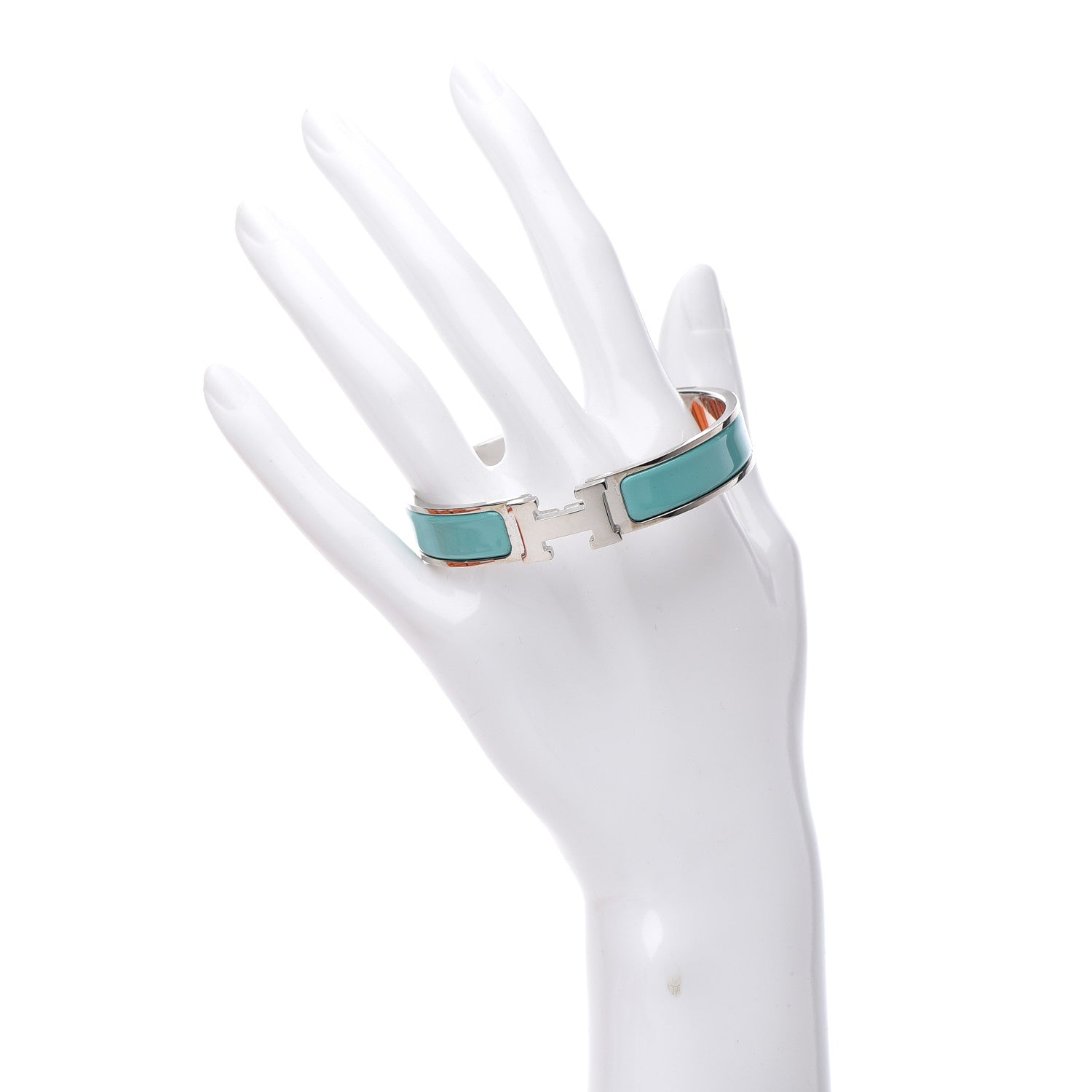 Hermes Enamel Narrow Clic Clac H Bracelet GM Lagon 2 of 5