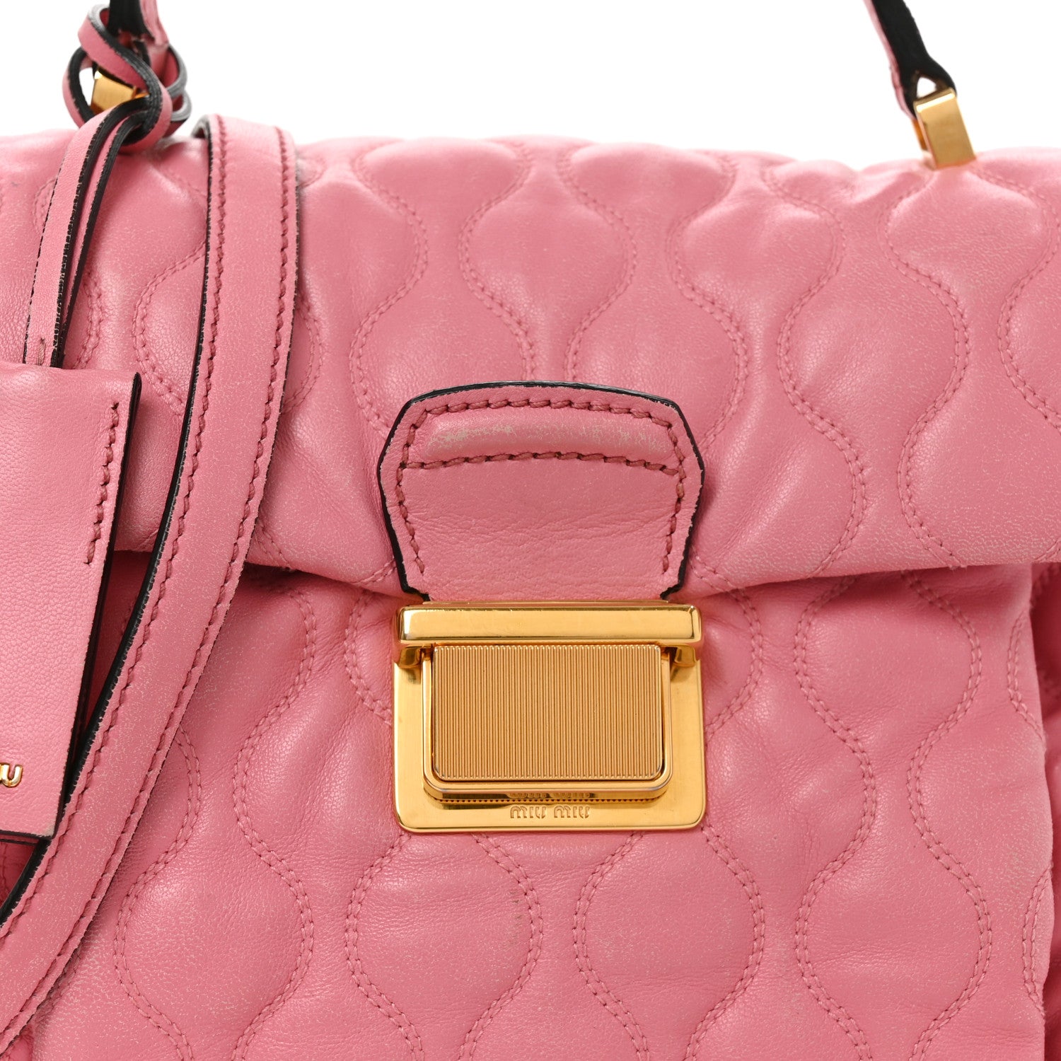Miu Miu Nappa Padded Top Handle Bag Geranio 7 of 9