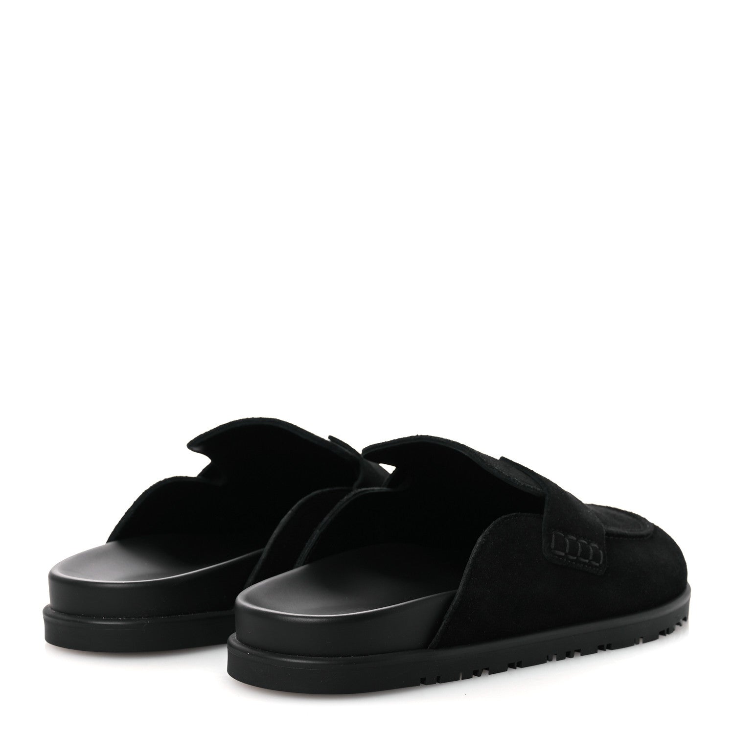 Hermes Suede Calfskin Go Mules 39 Black 5 of 11