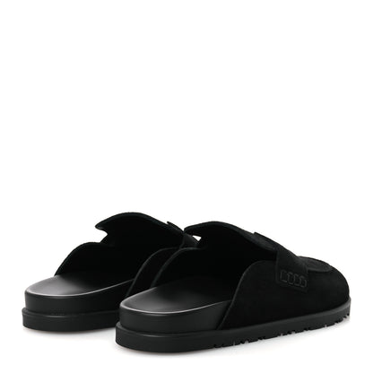 Hermes Suede Calfskin Go Mules 39 Black 5 of 11