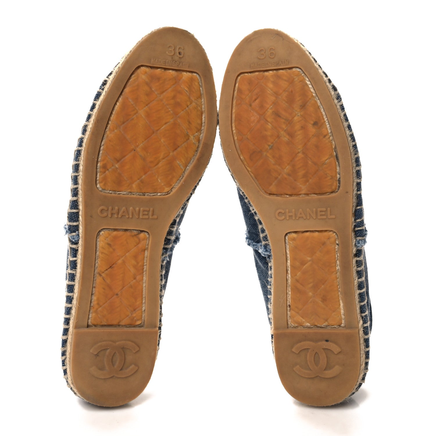 Chanel Canvas CC Espadrilles 36 Navy Black 5 of 8