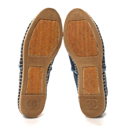 Chanel Canvas CC Espadrilles 36 Navy Black 5 of 8