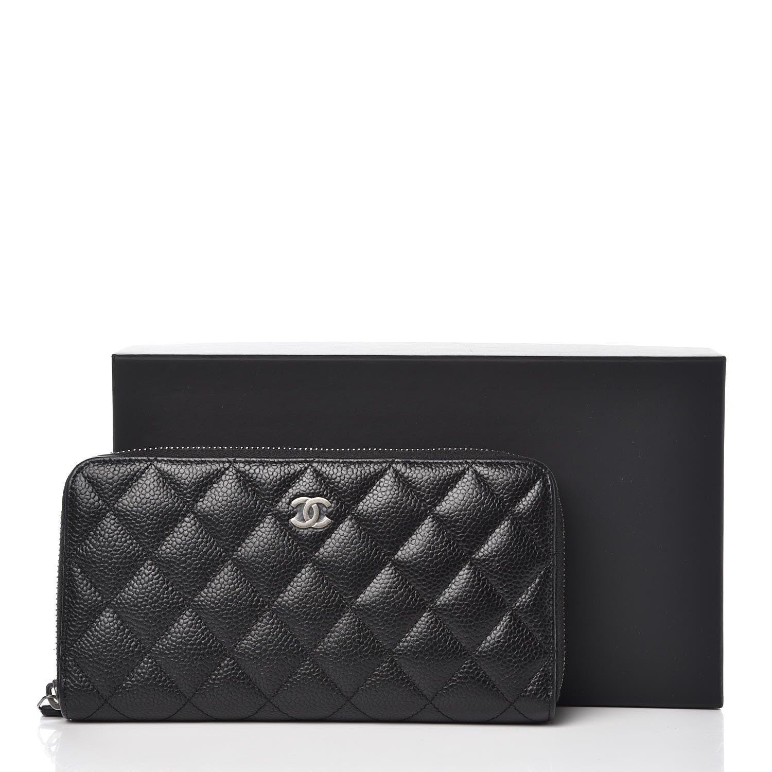 Chanel Caviar Quilted Large Gusset Zip Around Wallet Black 9 of 9