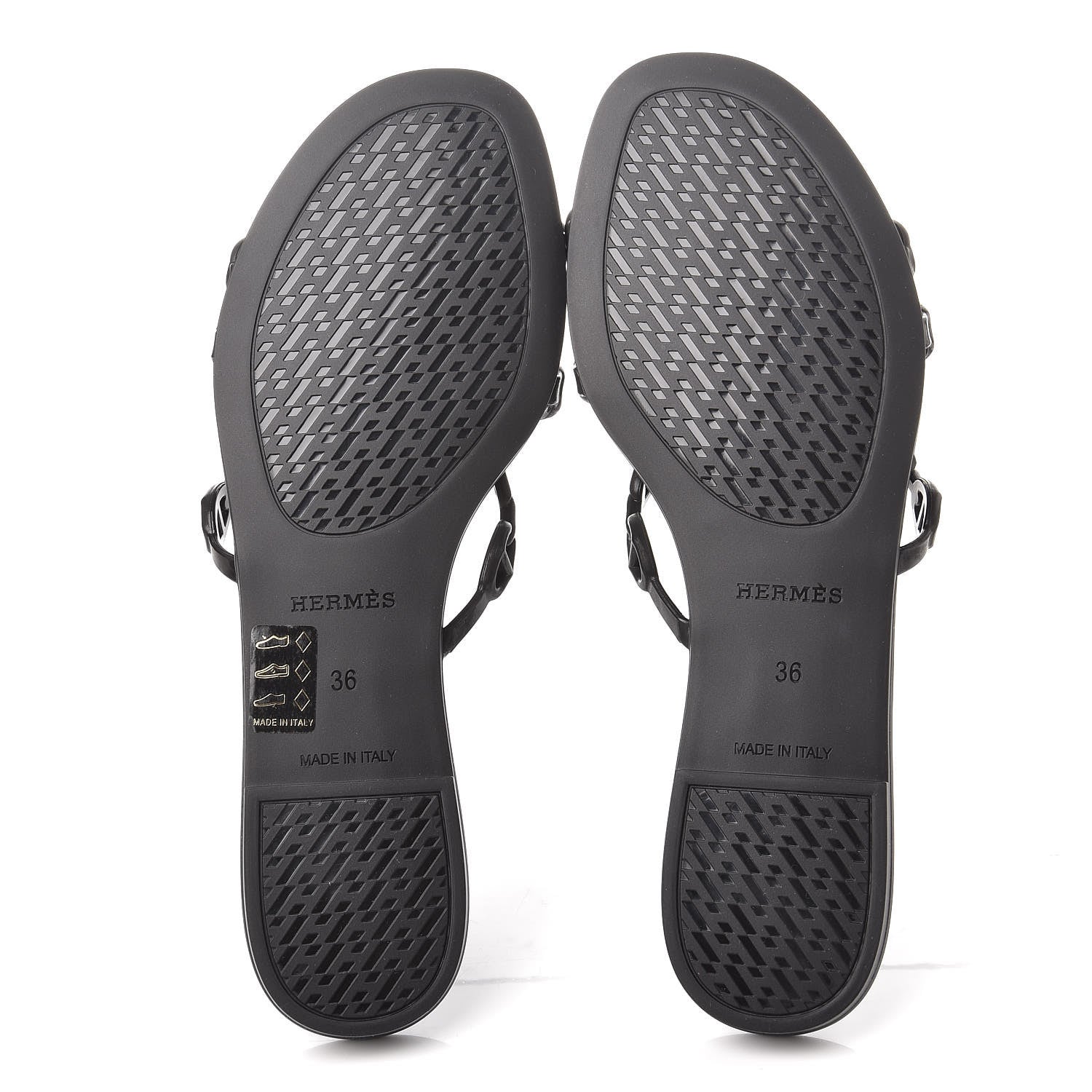 Hermes Rubber Chaine d'Ancre Rivage Sandals 36 Black 6 of 8