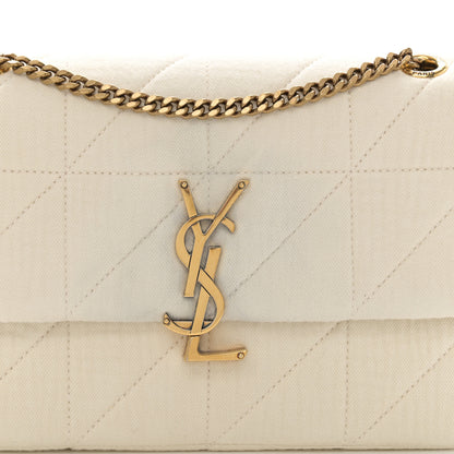 Saint Laurent Crinkle Cotton Patchwork Monogram Medium Jamie Vanilla Ice 8 of 11