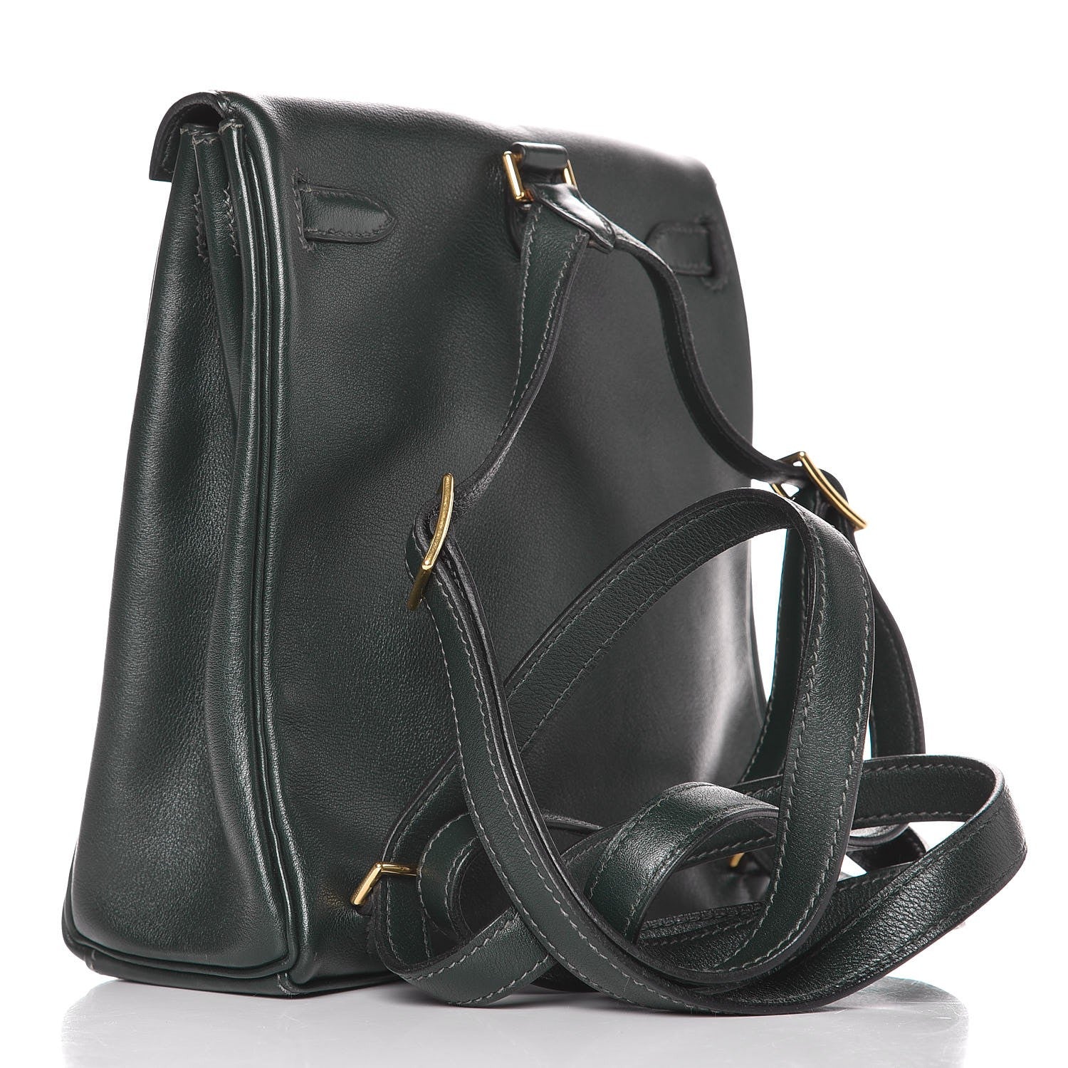 Hermes Veau Gulliver Kelly Ado Backpack 20 Vert Fonce 3 of 7