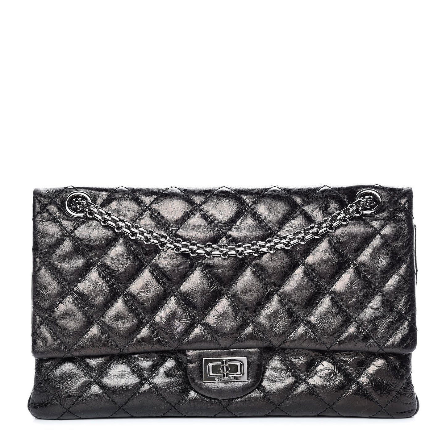 Metallic Aged Calfskin 2.55 Reissue 226 Flap Black