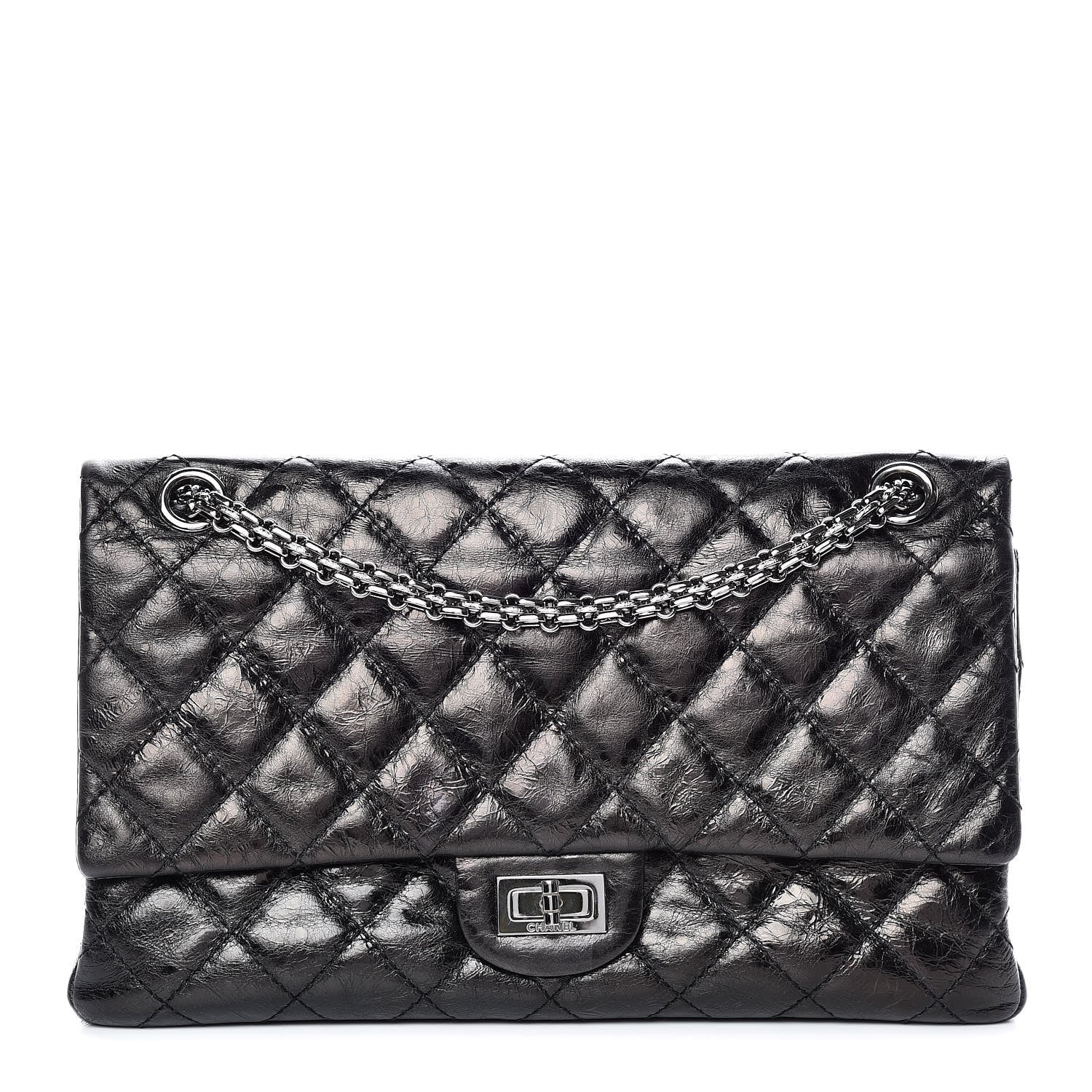 Chanel Metallic Aged Calfskin 2.55 Reissue 226 Flap Black 1 of 13