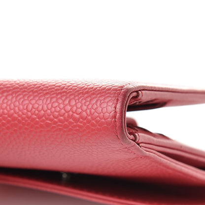 Chanel Caviar Timeless CC Compact French Wallet Dark Pink 13 of 15