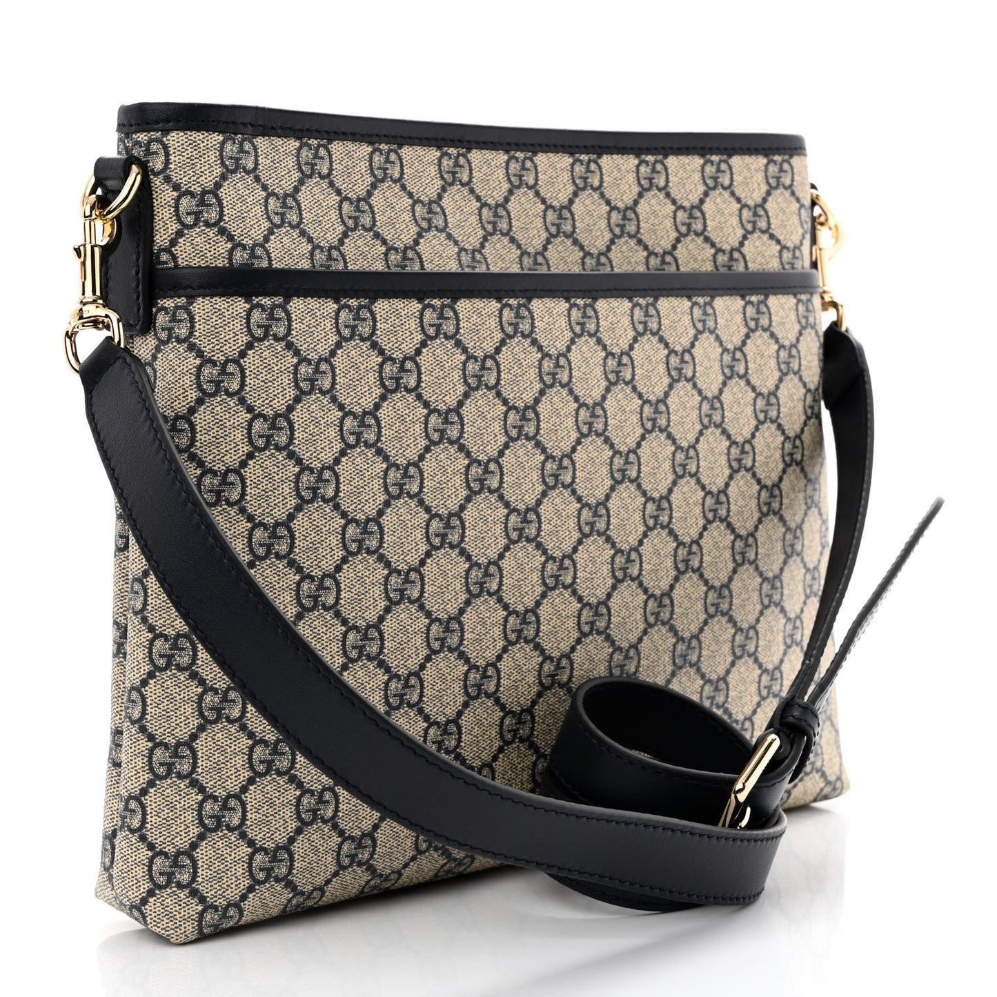 GG Plus Monogram Medium Flat Messenger Bag Navy