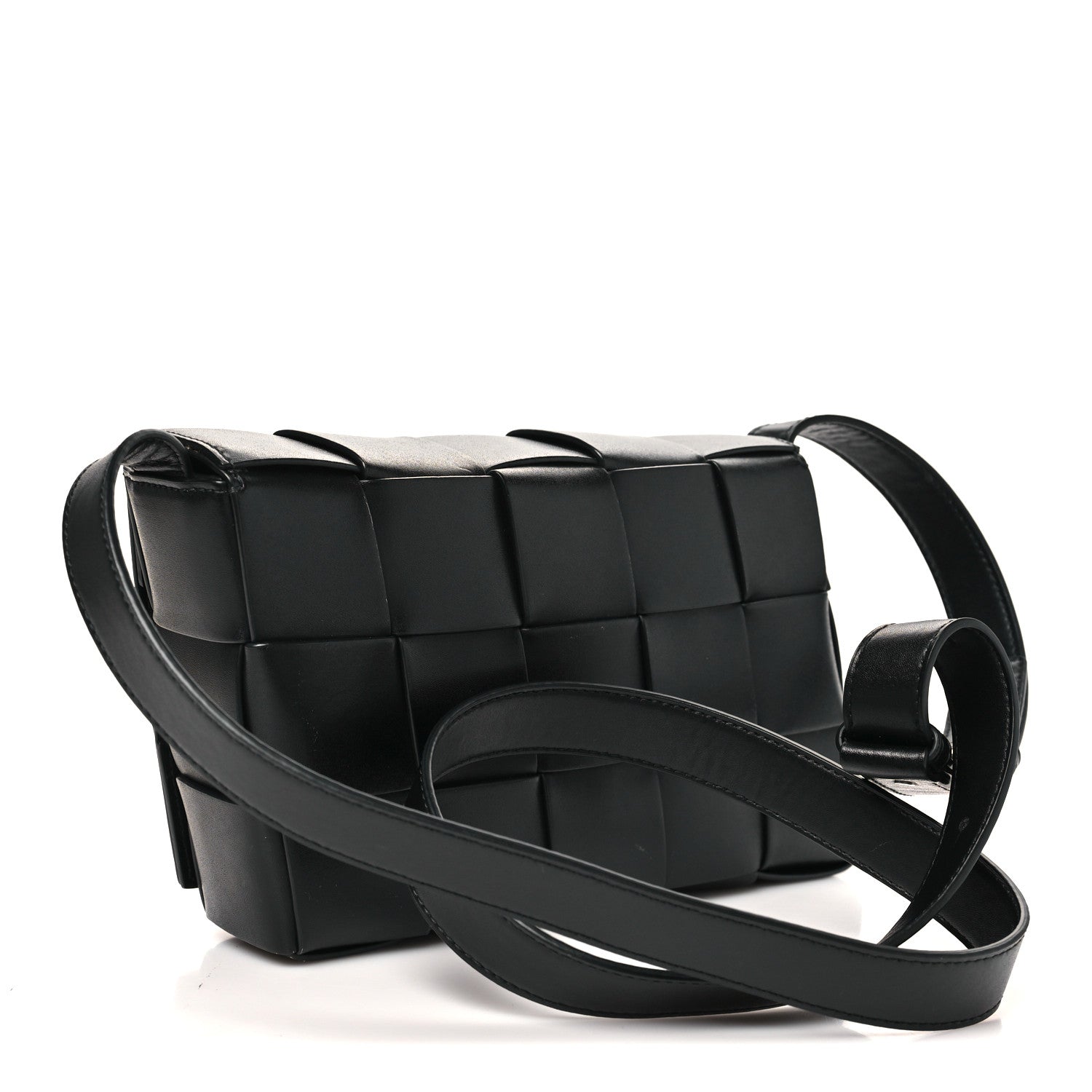 Bottega Veneta Lambskin Maxi Intreccio Speed Cassette Crossbody Bag Black 3 of 9