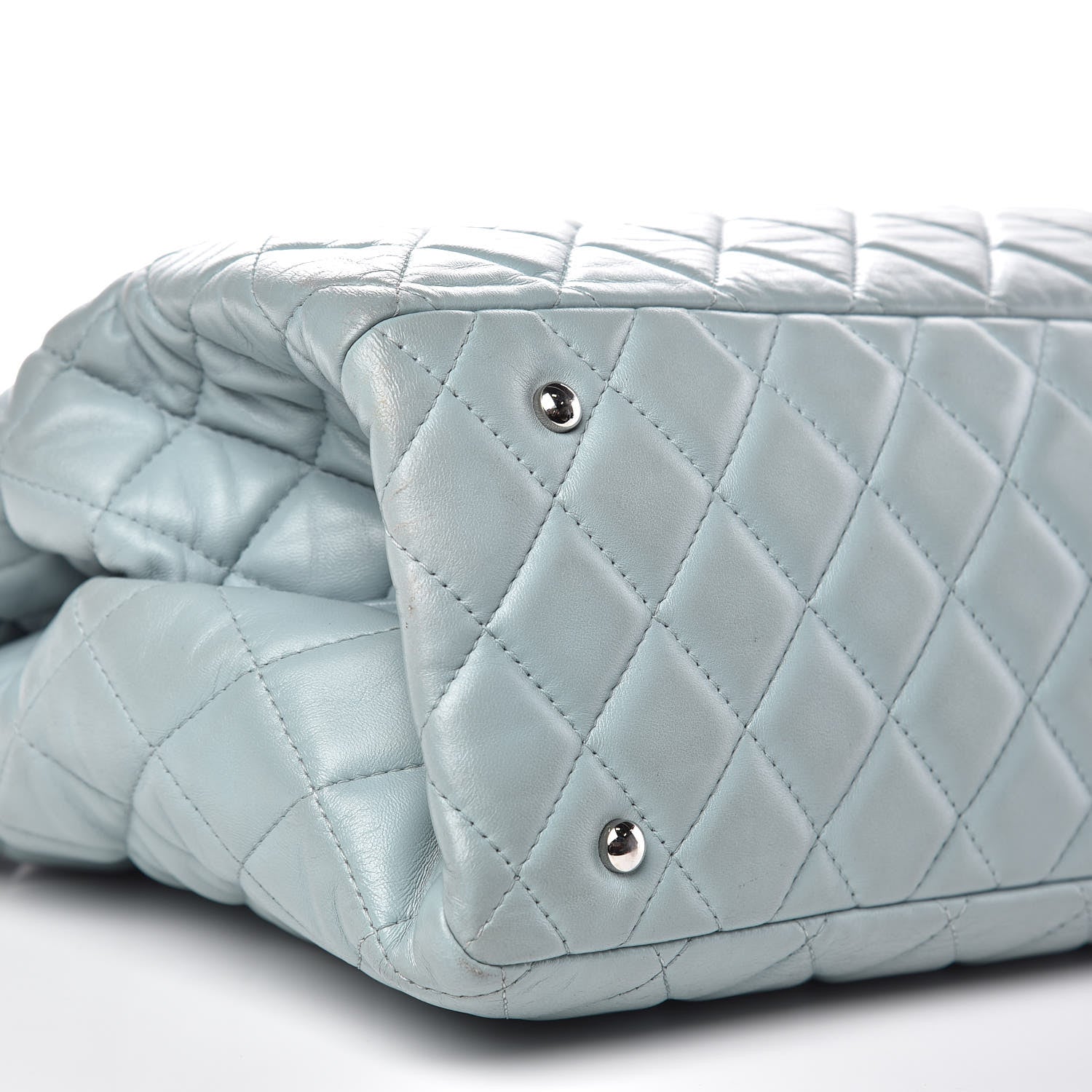 Chanel Lambskin Quilted Daily Shopping Tote Light Blue 5 of 19