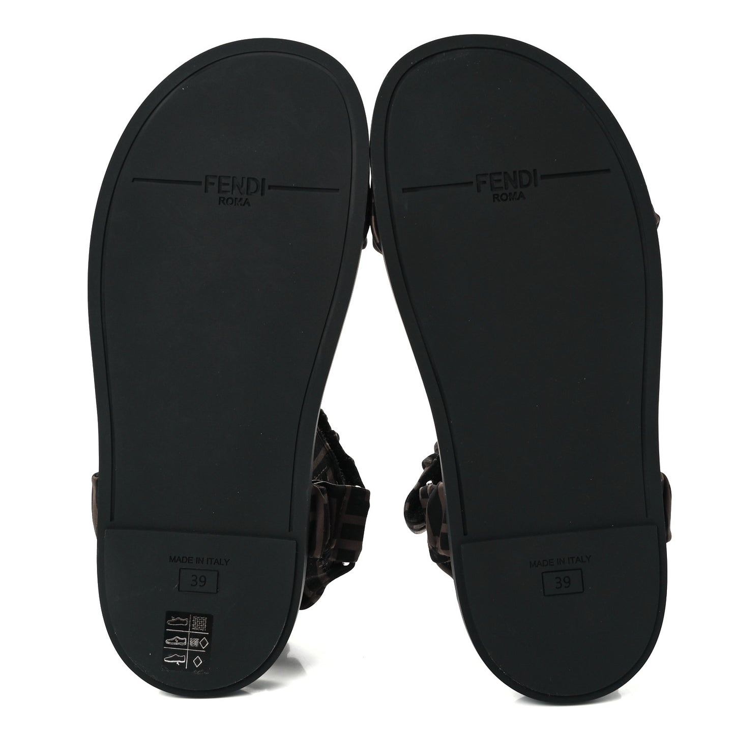 Satin FF Ruched Sandals 39 Tobacco Black