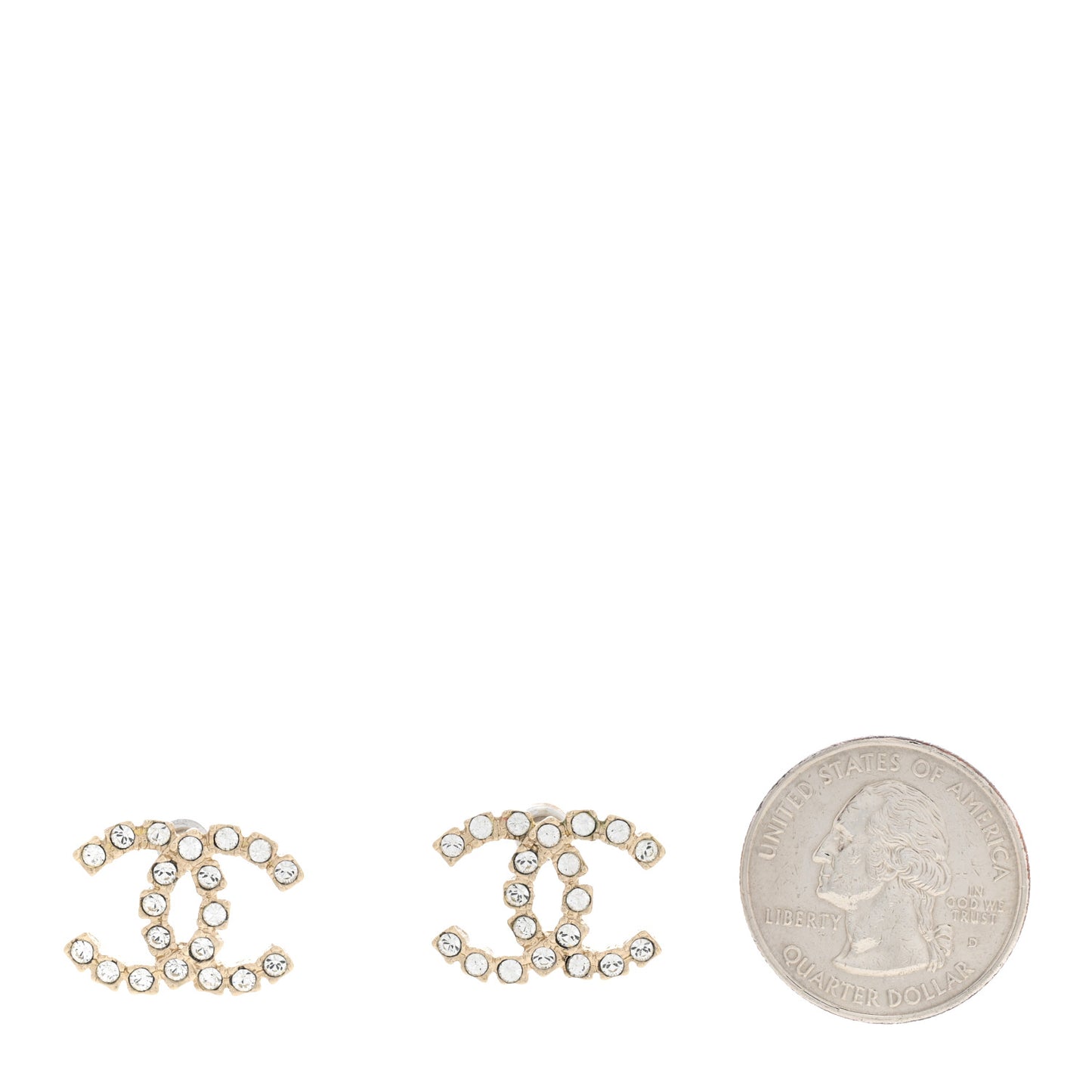 Crystal CC Earrings Gold