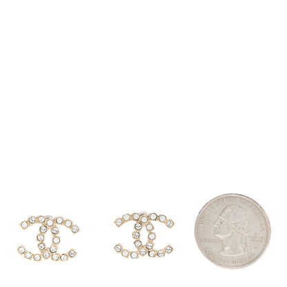 Chanel Crystal CC Earrings Gold 2 of 4