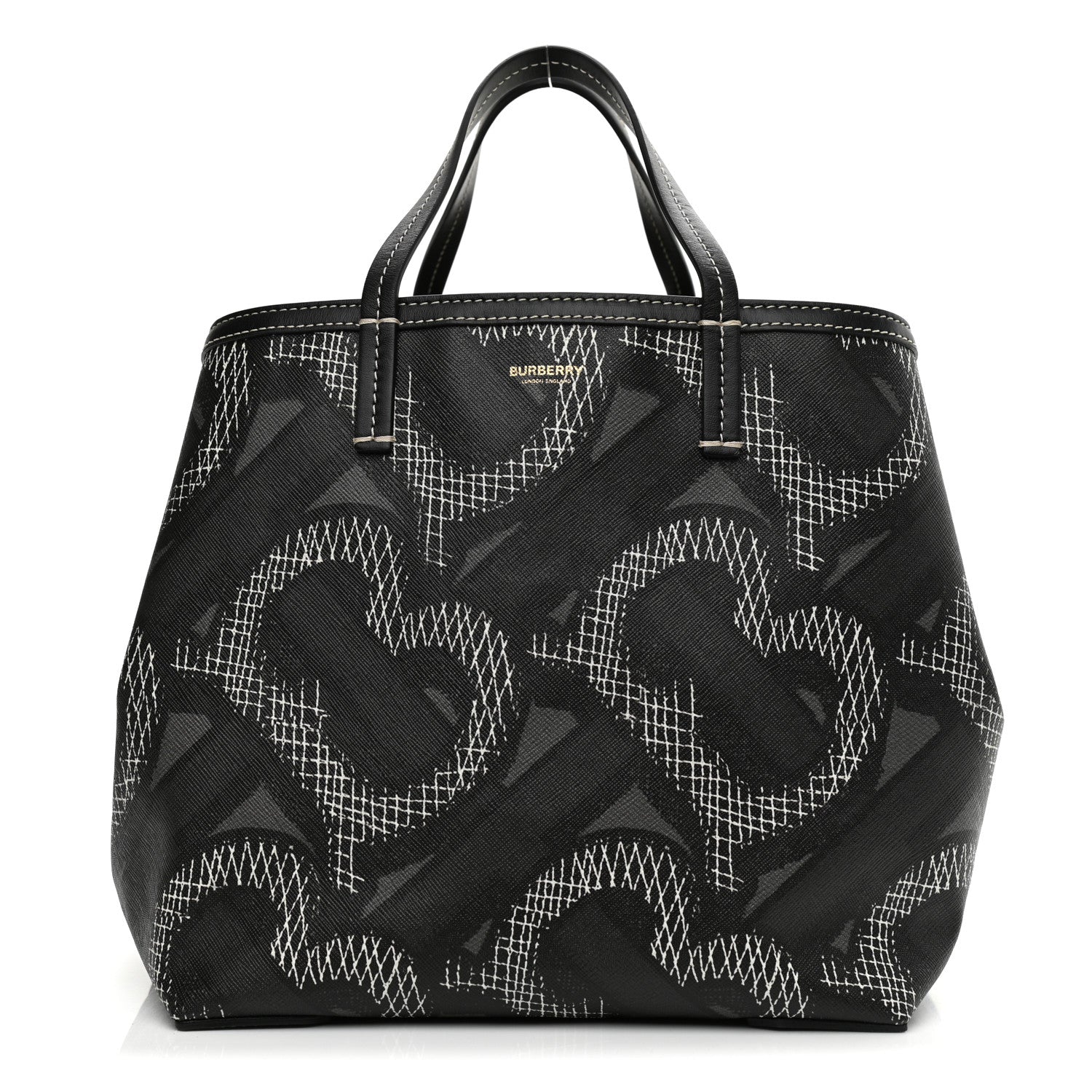 Burberry E Canvas Calfskin Summer Tote Graphite 3 of 13