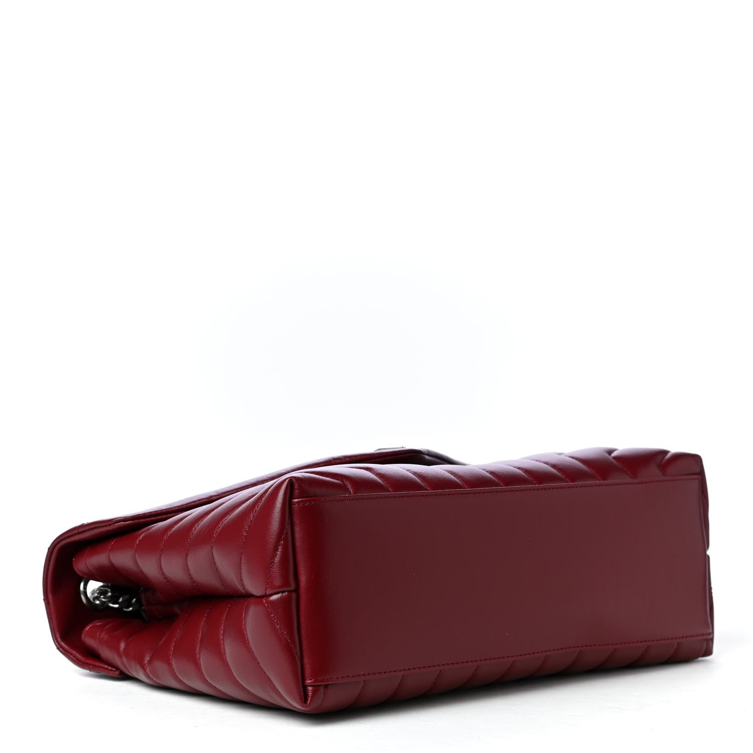 Saint Laurent Calfskin Y Quilted Monogram Medium Loulou Chain Satchel Rouge Legion 3 of 5