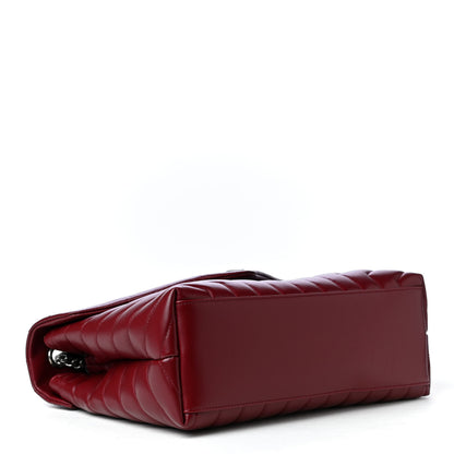 Saint Laurent Calfskin Y Quilted Monogram Medium Loulou Chain Satchel Rouge Legion 3 of 5