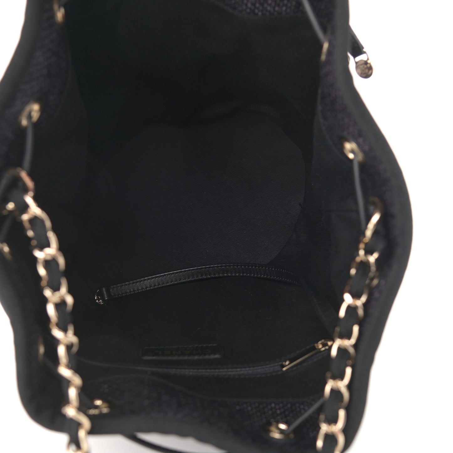 Mixed Fibers Deauville Drawstring Bag Black