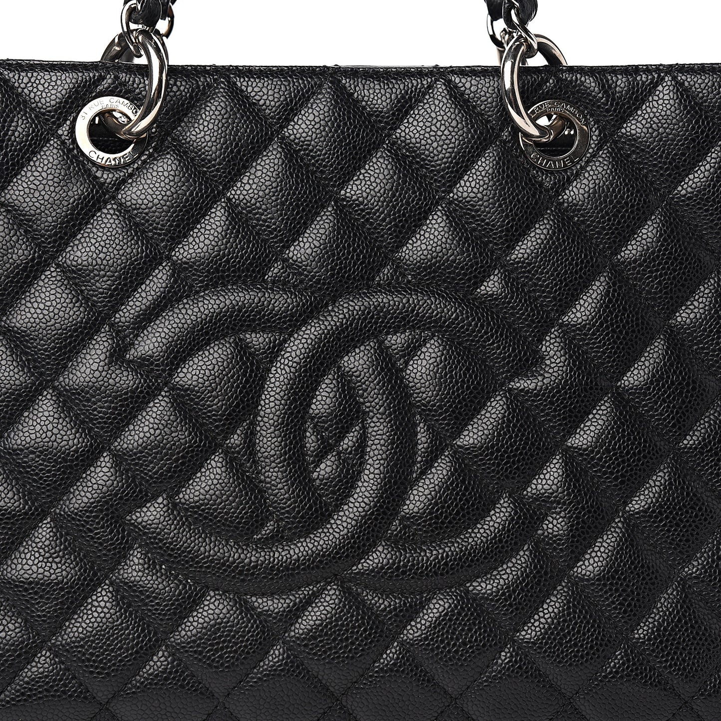 Caviar Quilted Grand Shopping Tote GST Black