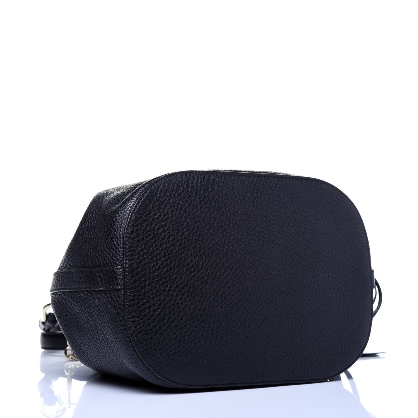 Pebbled Calfskin Miss Bamboo Bucket Bag Black