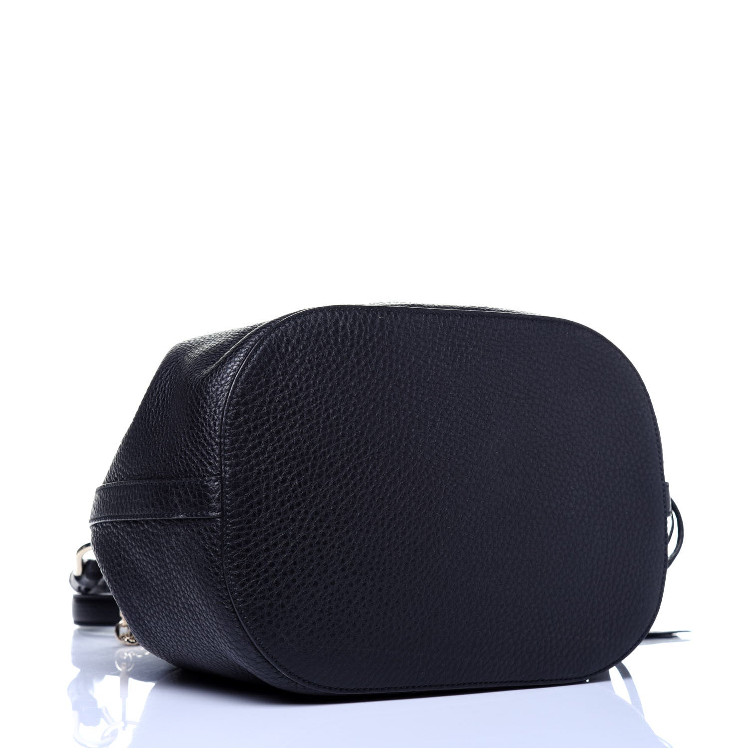 Gucci Pebbled Calfskin Miss Bamboo Bucket Bag Black 5 of 17
