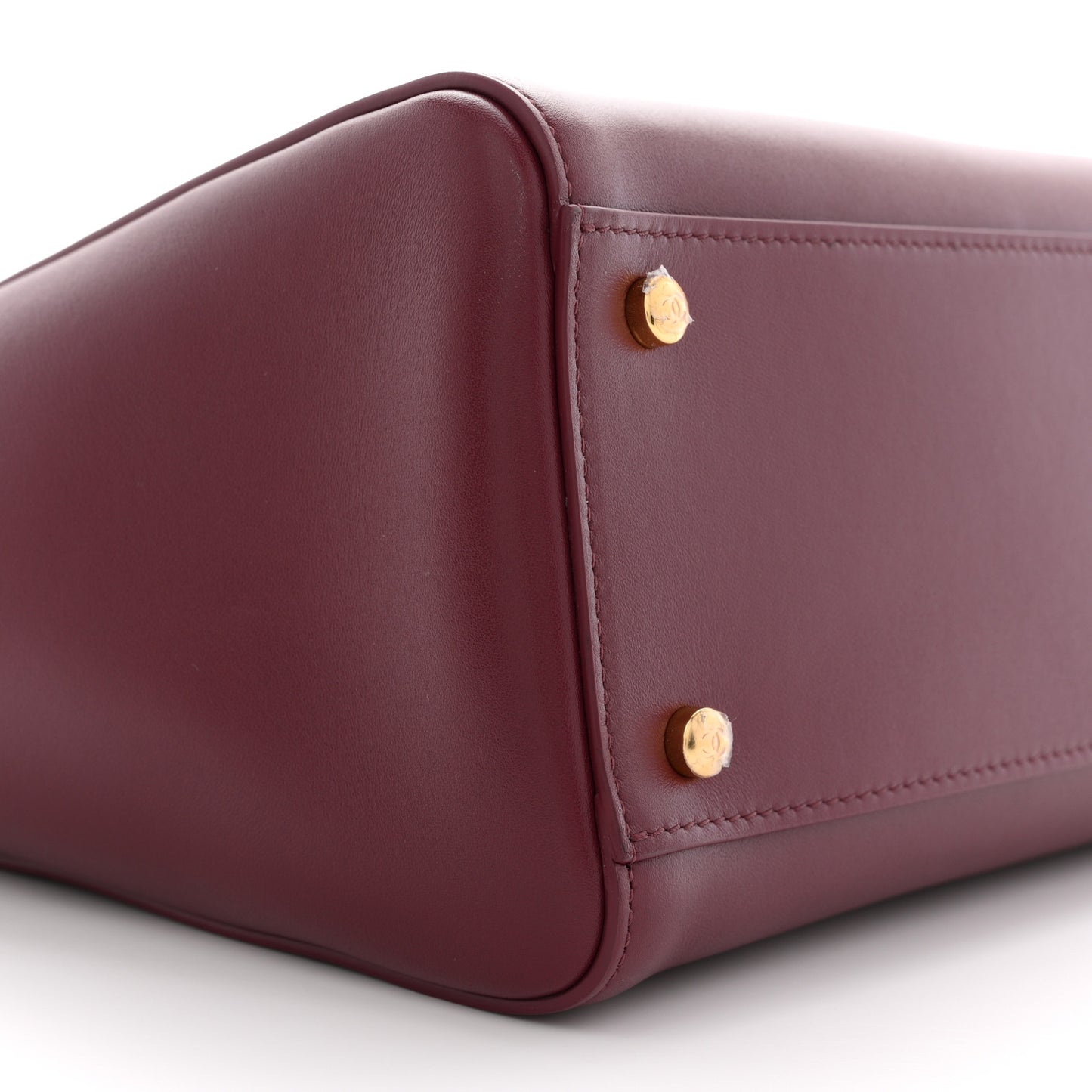 Calfskin Archetype Small Shopping Tote Dark Burgundy