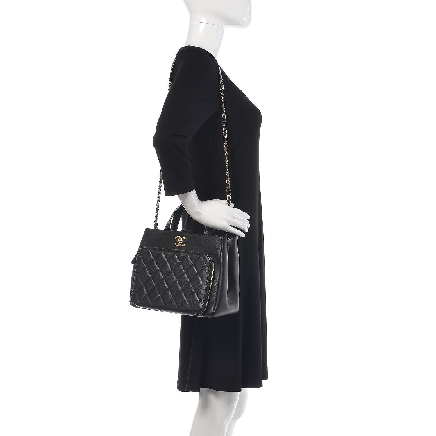 Chanel Caviar Quilted Small Business Affinity Shopping Bag Black 2 of 10
