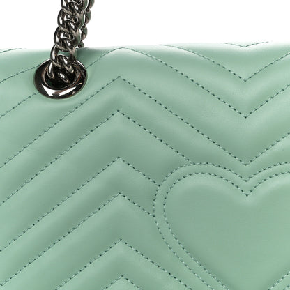 Gucci Calfskin Matelasse Small GG Marmont Shoulder Bag Water Green 14 of 15