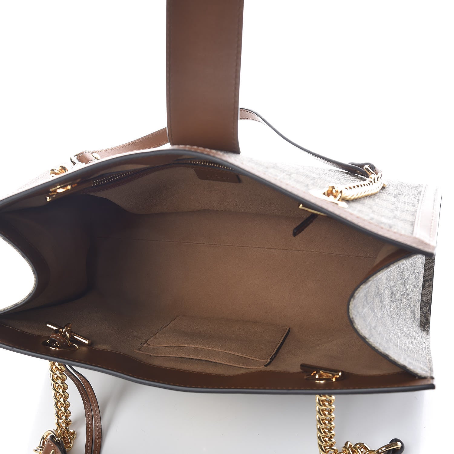 Gucci GG Supreme Monogram Medium Padlock Tote Beige Cuir 8 of 9