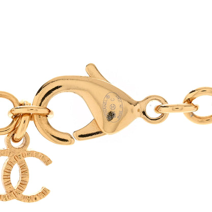 Chanel Metal Crystal Pearl CC Star Gold Pearly White 4 of 5