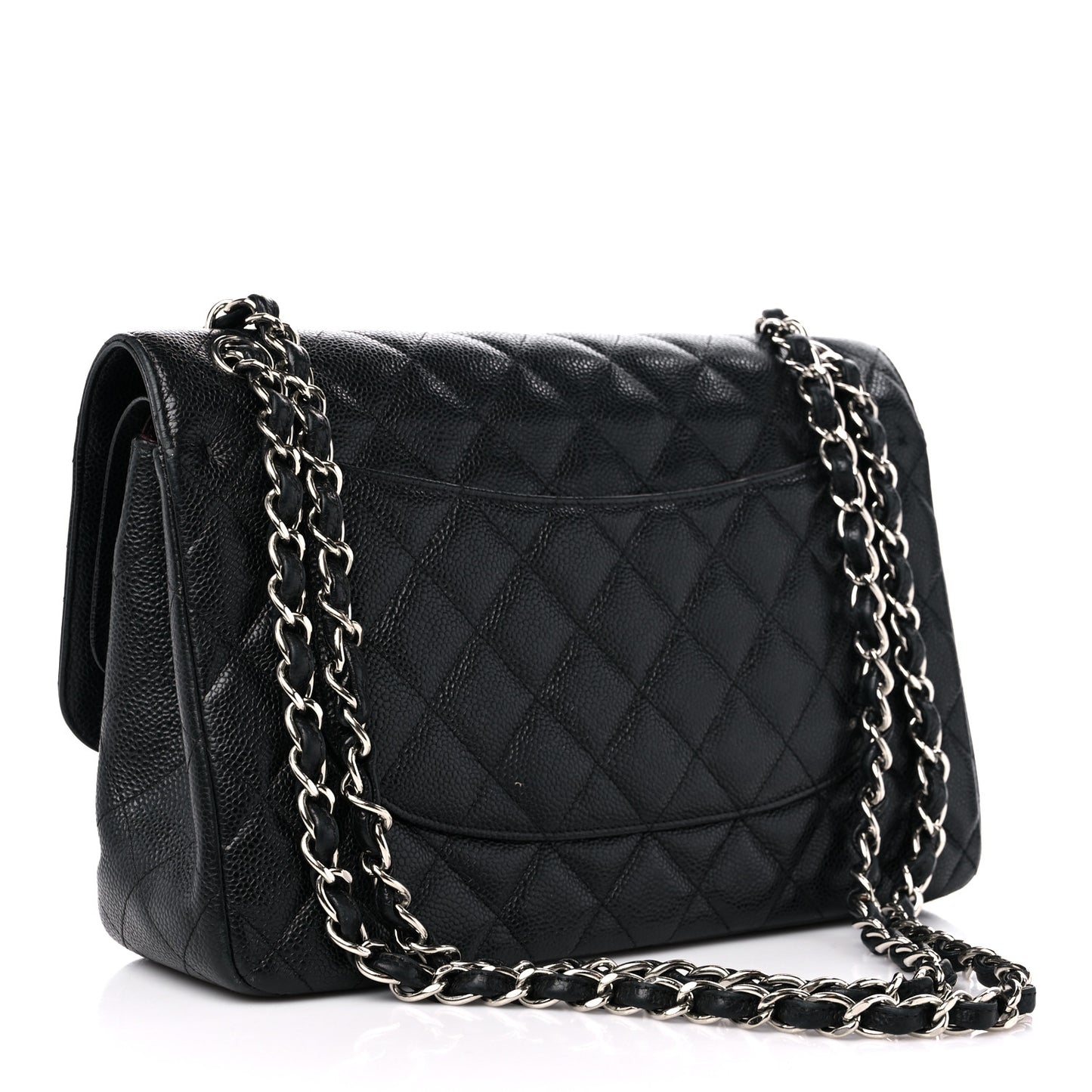 Caviar Quilted Jumbo Double Flap Black