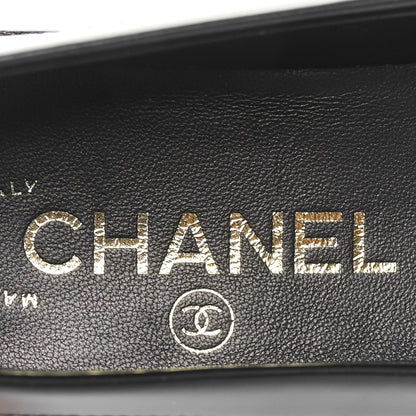 Chanel Calfskin Crystal CC Mocassin Loafers 37 Black 8 of 9