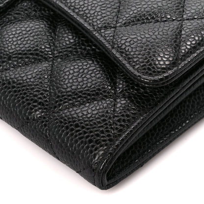 Chanel Caviar Quilted Large Gusset Flap Wallet Black 11 of 11