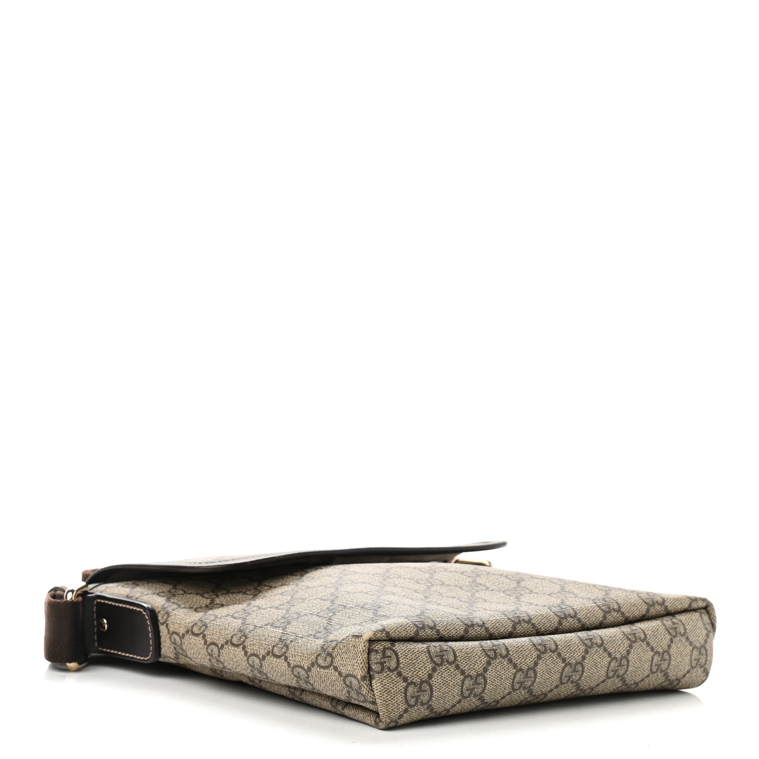 Gucci GG Plus Monogram Small Flap Messenger Bag Beige Dark Brown 4 of 14