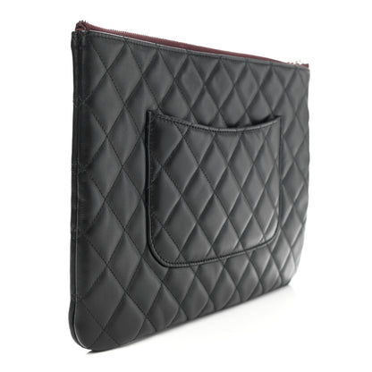 Chanel Lambskin Quilted Medium Cosmetic Case Black 3 of 8