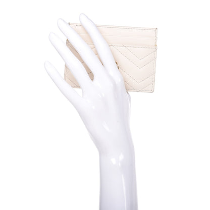 Gucci Calfskin Matelasse GG Marmont Card Holder White 2 of 6