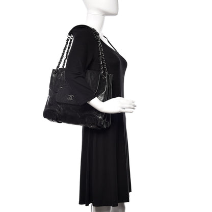 Chanel Glazed Caviar Pocket In The City Tote Black 2 of 11