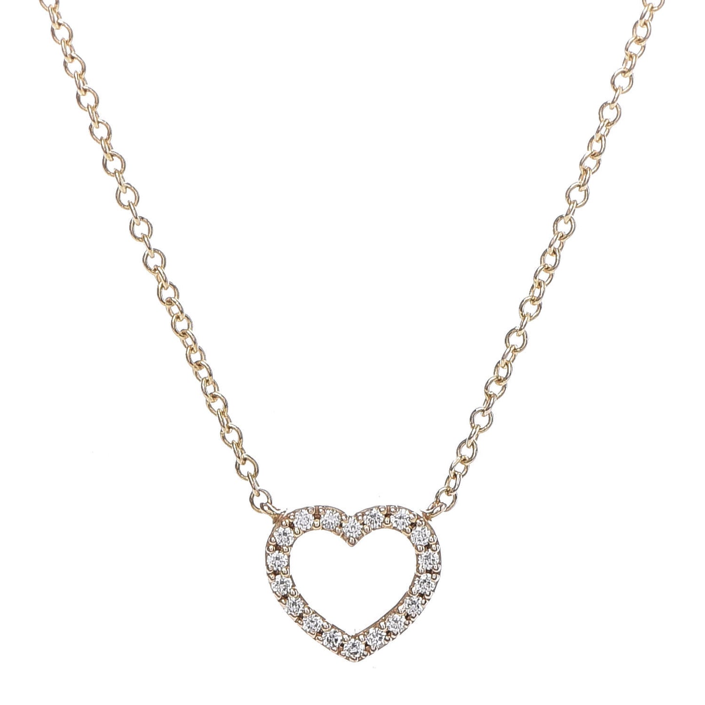 18K Rose Gold Diamond Metro Heart Pendant Necklace