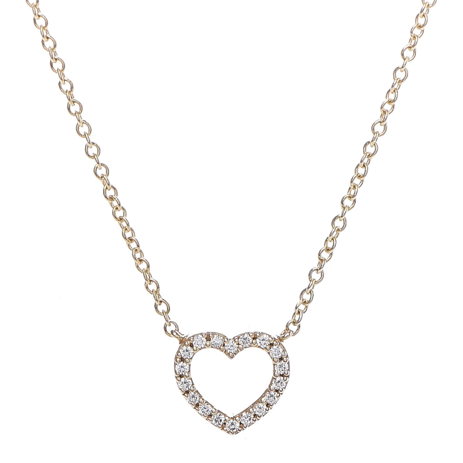 Tiffany 18K Rose Gold Diamond Metro Heart Pendant Necklace 4 of 6