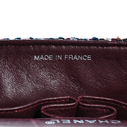 Chanel Tweed East West Flap Burgundy 8 of 9
