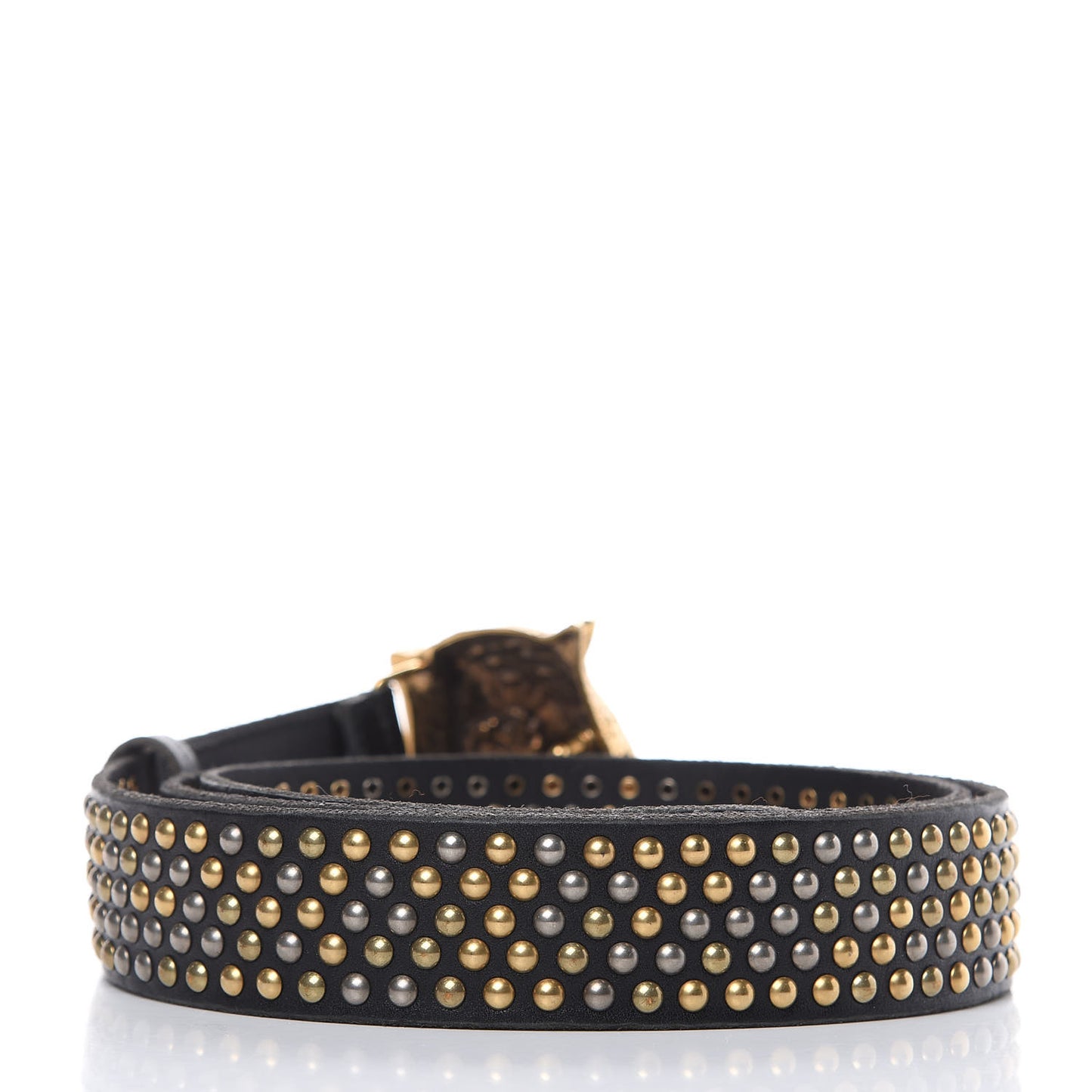 Calfskin Studded Feline Belt 110 44 Black