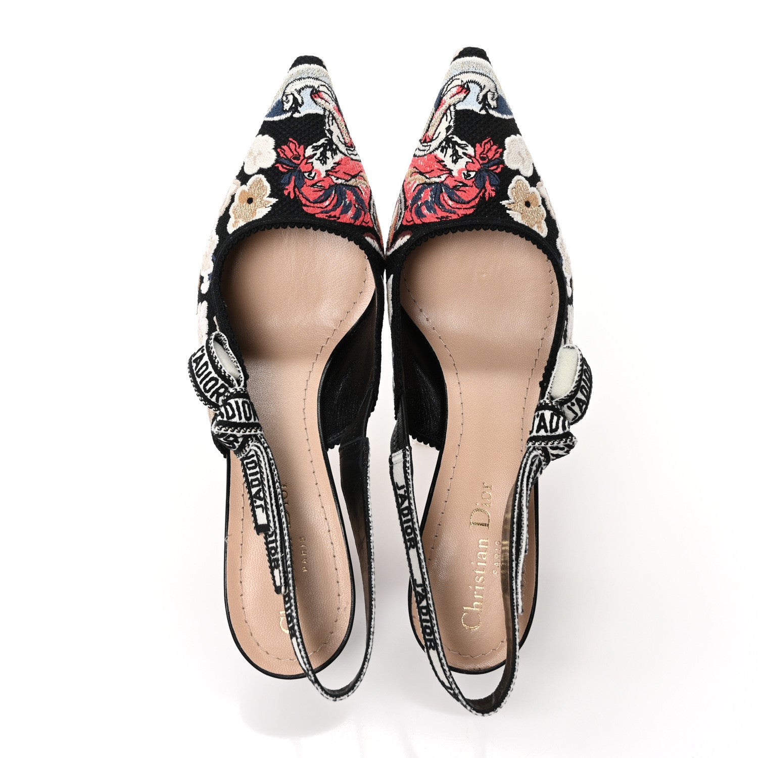Christian Dior Canvas Embroidered Pop J'Adior Slingback 65mm Pumps